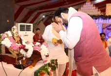 CM Nayab Saini Joins Bageshwar Dham's Hanuman Katha in Ludhiana