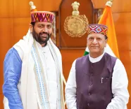 CM Nayab Saini meets BJP Himachal chief Dr. Rajeev Bindal in Chandigarh