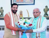 CM Nayab Saini Meets Union Minister Khattar in New Delhi