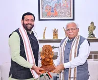 CM Nayab Saini Meets Union Minister Khattar on Haryana Development
