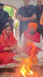 CM Nayab Saini Prays to Maa Durga for Haryana Families