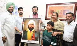 CM Nayab Saini Visits BJP Sangrur-2 District Chief in Punjab