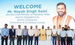 CM Nayab Saini Visits Suntec Singapore, Studies Convention Model