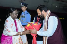 CM Nayab Saini Welcomes President Murmu to Haryana