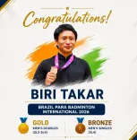 CM Pema Khandu hails Biri Takar's double medal at Brazil Para Badminton 2026