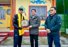 CM Pema Khandu meets Tawang's new archery coach Sunny Wangpan