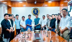 CM Pema Khandu receives ₹5 lakh from BJYM Arunachal for flood relief