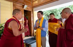 CM Pema Khandu receives blessings from Buddhist monasteries