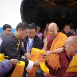 CM Pema Khandu receives Buddha relics at Tawang
