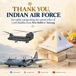 CM Pema Khandu thanks IAF for flying Buddha relics to Tawang