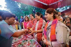 CM Rekha Gupta joins Hariyali Teej celebrations at Delhi Mayor's residence