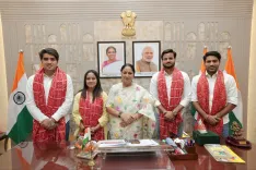 CM Rekha Gupta meets newly elected DUSU-ABVP office-bearers