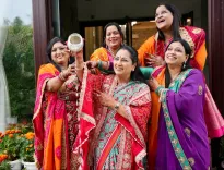 CM Rekha Gupta performs Karwa Chauth puja at Jan Seva Sadan