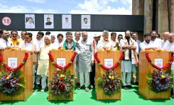 CM Revanth Reddy joins inauguration of 33 new crest gates at Tungabhadra Dam