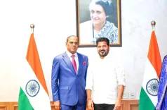 CM Revanth Reddy meets global delegates at Green Growth Summit
