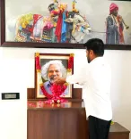 CM Revanth Reddy pays floral tribute to poet Gaddar on death anniversary