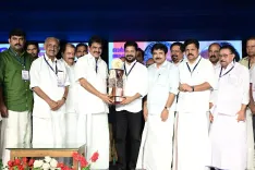 CM Revanth Reddy Receives Aryadan Muhammed Award in Kerala