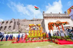 CM Revanth Reddy Unfurls Flag at Golconda, Outlines Telangana's Big Bets