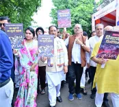 CM Sai joins Raipur padyatra on Partition Horrors Day