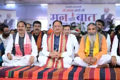 CM Sai listens to Mann Ki Baat episode 138 at Kanker Eklavya school