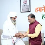 CM Sai Meets Akhil Bharatiya Sant Samiti Chief in Chhattisgarh