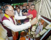 CM Sai Pays Tribute to Shantaram Saraf at Madkudweep Memorial