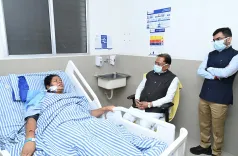 CM Sai visits ailing Jashpur MLA Raimuni Bhagat in Raipur hospital