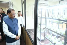 CM Sai visits biotech incubator at IGKV Raipur