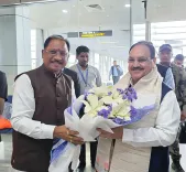 CM Sai Welcomes Nadda and Trivedi to Chhattisgarh