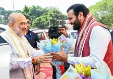 CM Saini Welcomes Amit Shah to Haryana on #25YearsOfSeva