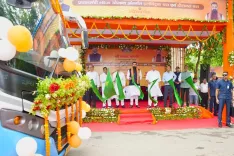 CM Samrat Choudhary flags off e-buses under PM E-Bus Seva in Bihar