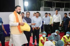 CM Samrat Choudhary inspects flood relief packaging in Patna