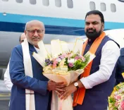 CM Samrat Choudhary Welcomes VP Radhakrishnan to Bihar