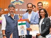 CM Shivakumar Honours Karnataka's Everest Climbers at Vidhana Soudha