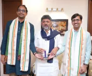 CM Shivakumar Meets Skyroot Founders After Vikram-1 Launch