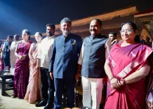 CM Shivakumar Watches Torch Parade & Drone Show at Mysore Dasara