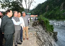 CM Sukhu Reviews Landslide Damage Near Sheetla Bridge in Chamba