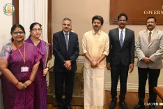 CM Vijay receives newly appointed TNRERA leadership at Secretariat