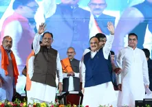 CM Vishnu Deo Sai joins JP Nadda at Durg anti-Congress rally