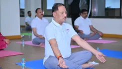 CM Vishnu Deo Sai Leads Yoga Session at Chintan Shivir 3.0