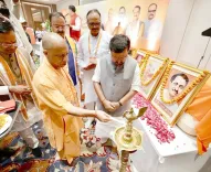CM Yogi attends BJP MP-MLA meet in Lucknow
