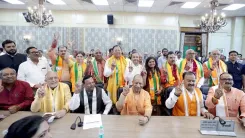 CM Yogi congratulates BJP candidates filing UP Rajya Sabha nomination
