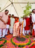 CM Yogi plants sapling in Gorakhpur under Ek Ped Maa Ke Naam