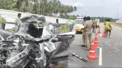 कोयंबटूर में एनएच-83 पर खड़ी पानी की टंकी से कार टकराई, पाँच लोगों की मौके पर मौत