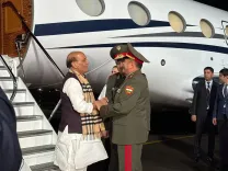 Rajnath Singh arrives in Dushanbe for SCO CHG meeting on Oct 20