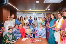 Delhi BJP Mahila Morcha ties Rakhis to Minister Harsh Malhotra on Raksha Bandhan
