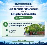 FM Sitharaman Visits Bengaluru on September 26