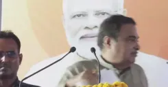 Gadkari addresses public meeting in Kota, Rajasthan