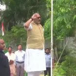 Giriraj Singh hoists Tricolour at Delhi home on Independence Day
