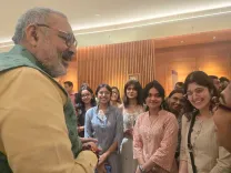 Giriraj Singh Meets Young Innovators at Bharat Tex 2026